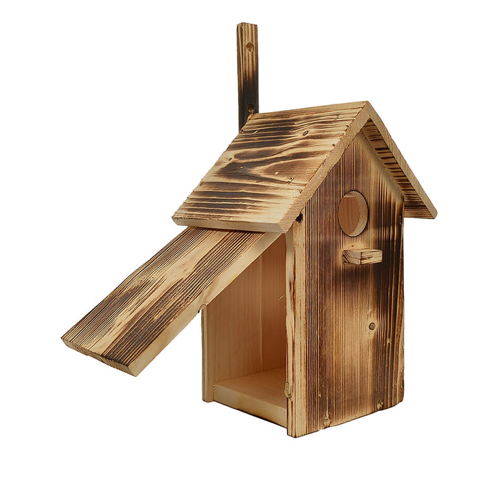 WOODOK Pajarera de madera plegable 25x33x13 cm de leña