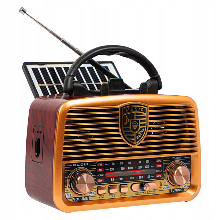 BLOW Radio portátil solar analógica AM/FM BT RA10, AUX, USB, TWS