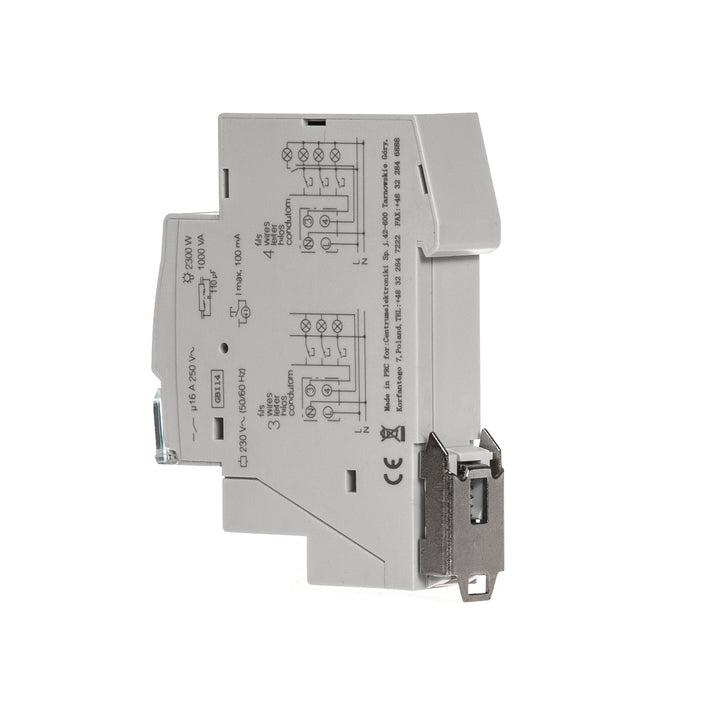 Iluminação automática de escadas GreenBlue para montagem em calha DIN, controlo de 30s-10m, máx. 2300W, GB114, 3 unidades