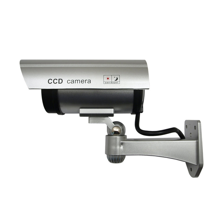Cámara simulada con LED intermitente IR1100 S IR para exteriores, Color plateado, 2 unidades