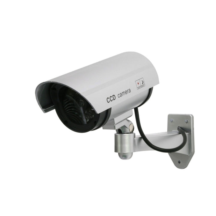 Cámara simulada con LED intermitente IR1100 S IR para exteriores, Color plateado, 2 unidades