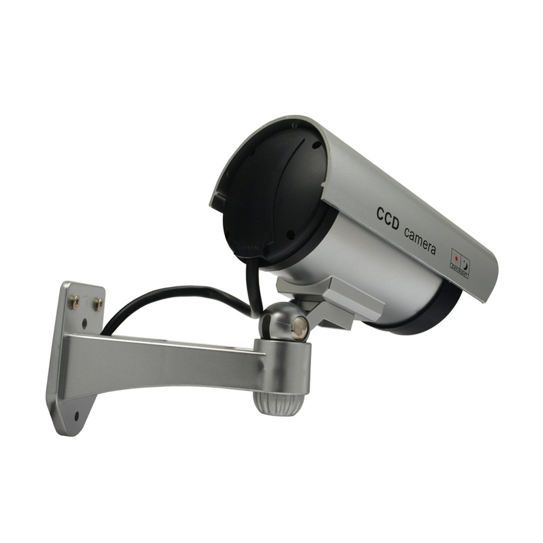 Cámara simulada con LED intermitente IR1100 S IR para exteriores, Color plateado, 2 unidades