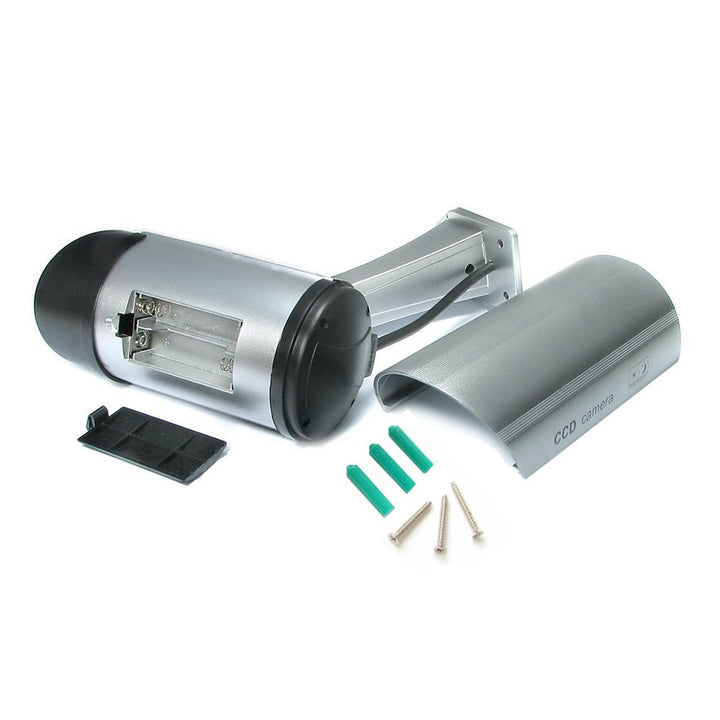 Cámara simulada con LED intermitente IR1100 S IR para exteriores, Color plateado, 2 unidades