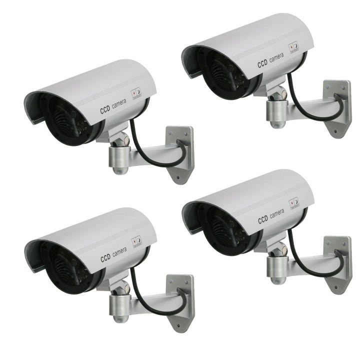 Cámara simulada con LED intermitente IR1100 S IR exterior, Color plateado, 4 unidades