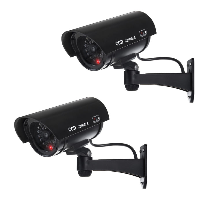 Cámara simulada con LED intermitente IR1100 B IR para exteriores, Color negro, 2 unidades