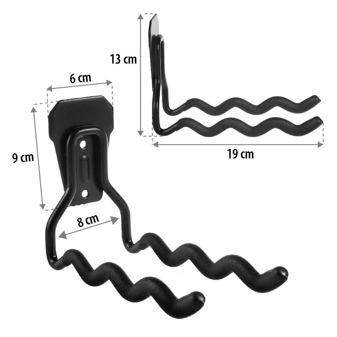 Soporte de pared Maclean, para herramientas, ruedas, escalera, bicicleta, acero, carga máx. 30kg, MC-486, 4 piezas