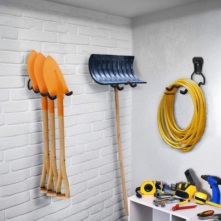 Soporte de pared Maclean, para herramientas, ruedas, escalera, bicicleta, acero, carga máx. 30kg, MC-486, 4 piezas