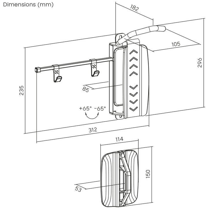 Aparcabicicletas de pared Maclean, 35 kg máx., MC-499, 2 piezas