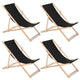 Espreguiçadeira GreenBlue GB183 Classic Beech, Preto, Embalagem de 4