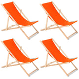 Espreguiçadeira GreenBlue GB183 Classic Beech, Laranja, Embalagem de 4
