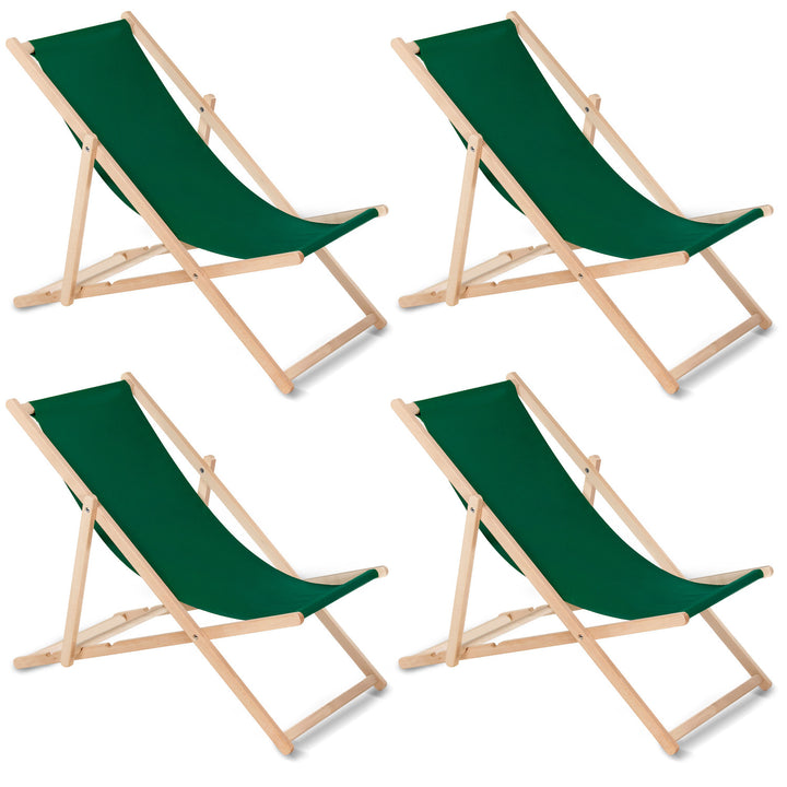Espreguiçadeira GreenBlue GB183 Classic Beech, Verde Escuro, Embalagem de 4