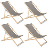 Espreguiçadeira GreenBlue GB183M Classic Beech, Cinza Mescla, Conjunto de 4