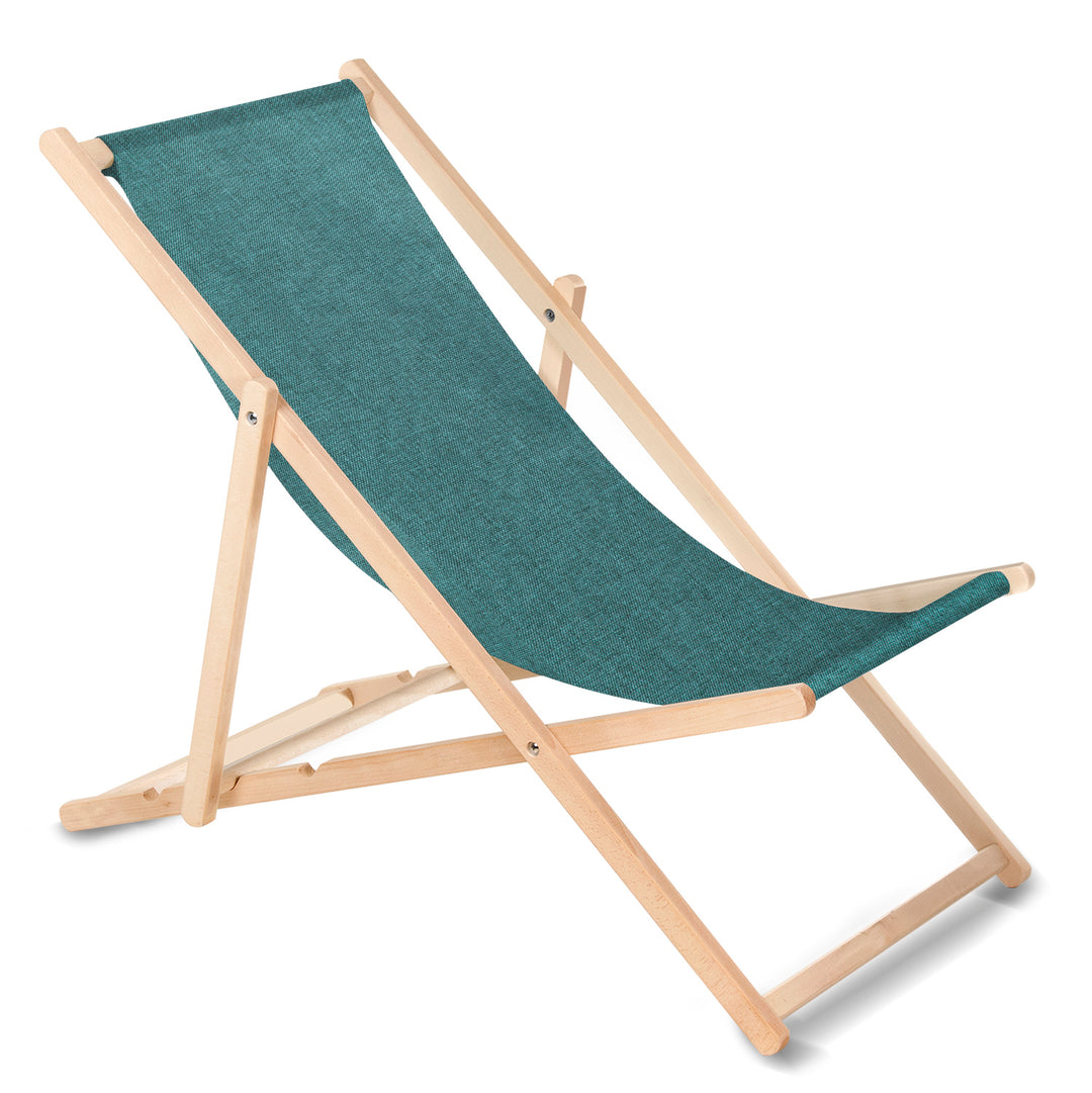 GreenBlue GB183M Tumbona clásica de haya melange turquesa, 4 unidades