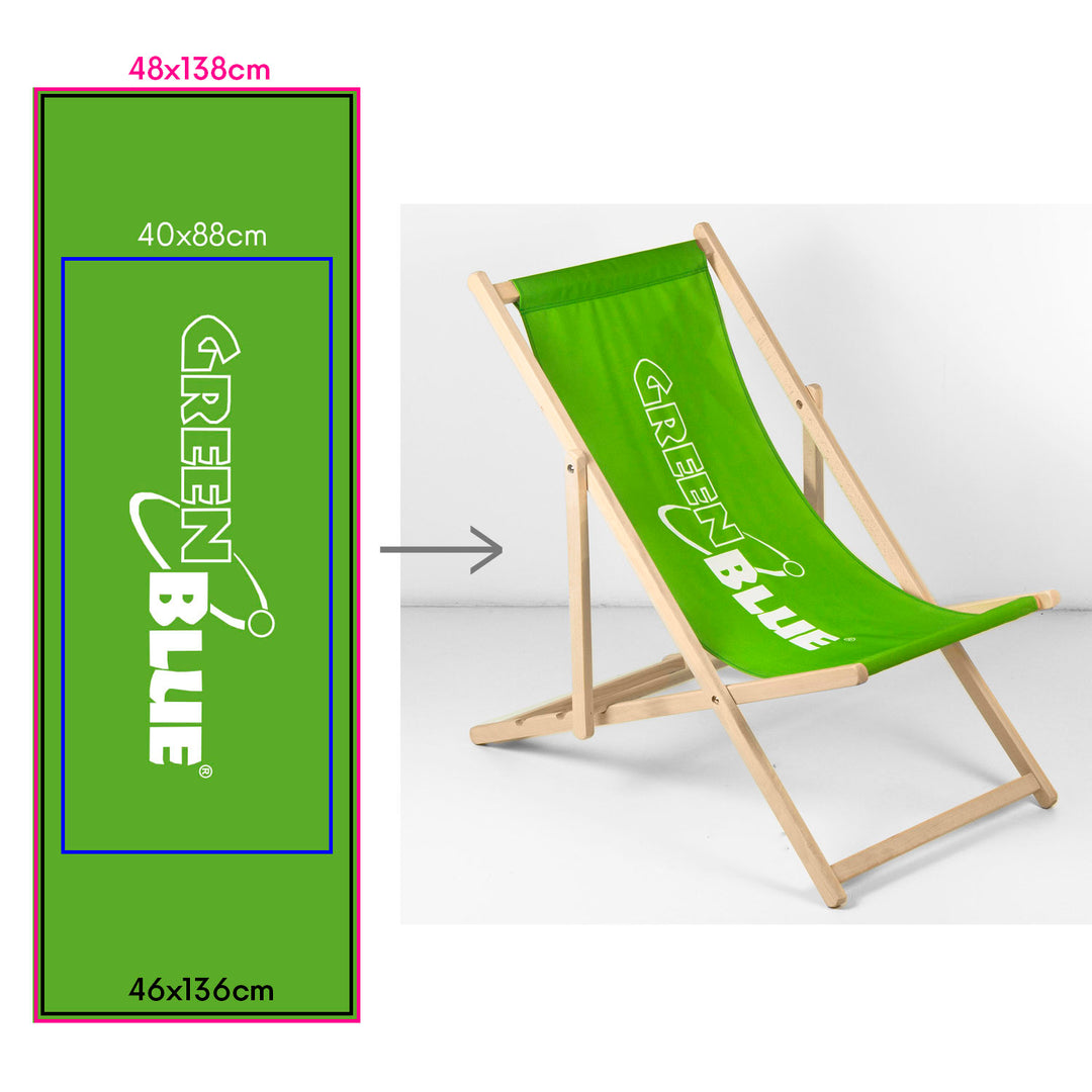 GreenBlue GB183 Espreguiçadeira reclinável clássica em faia com o seu próprio estampado, 4 peças