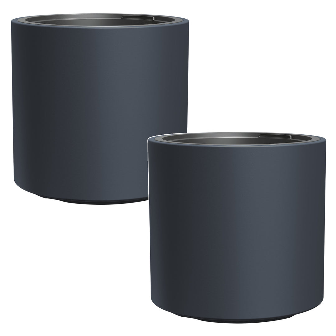 Vaso Prosperplast, com encaixe, altura 29cm, antracite, Heos, 2 peças