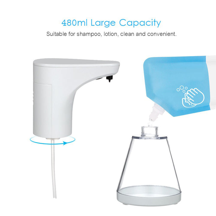 Dispensador automático Promedix, contenedor dispensador para jabones líquidos, líquidos desinfectantes, 480ml, 4xAA PR-530 + 4x pilas Varta Industrial LR6/AA R-06