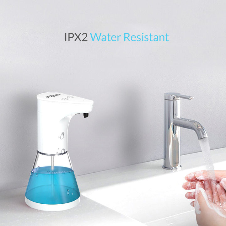 Dispensador automático Promedix, contenedor dispensador para jabones líquidos, líquidos desinfectantes, 480ml, 4xAA PR-530 + 4x pilas Varta Industrial LR6/AA R-06