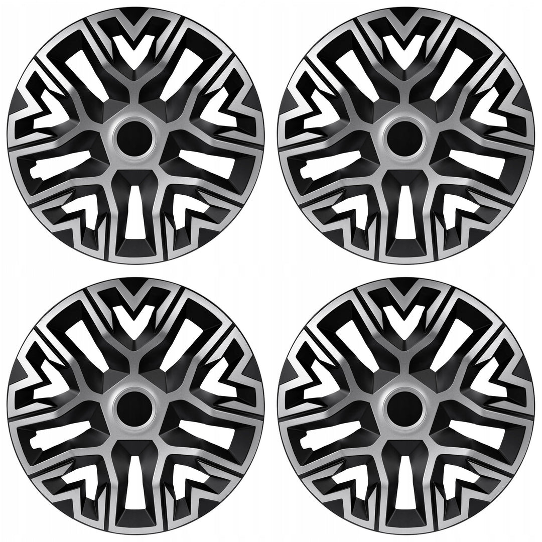 Calotas universais NRM The Best Two-Tone Prata/Preto 15'' 4 peças