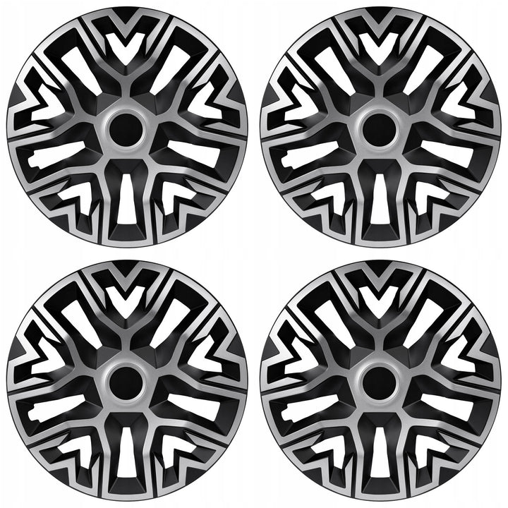 Tampões universais bicolores NRM The Best 16'' prateado/preto 4 peças