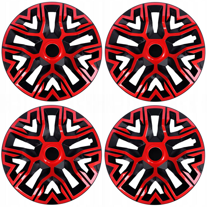 NRM The Best Bicolor Tapacubos universales 15'' Color rojo/negro 4 piezas