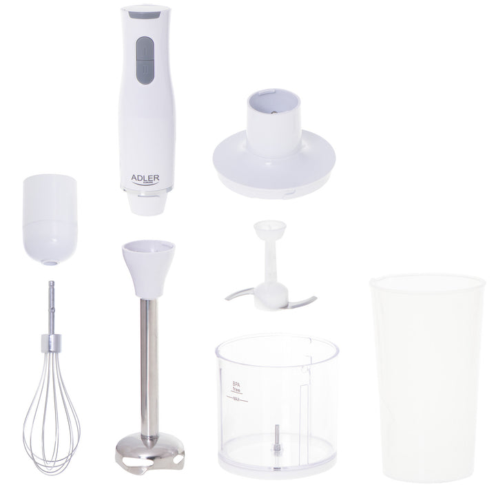 Adler AD 4620 Batidora de mano, multifunción, 2 velocidades, blanca, 800W