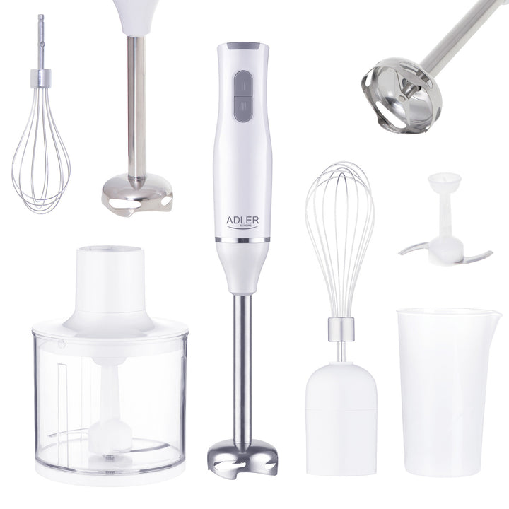 Adler AD 4620 Batidora de mano, multifunción, 2 velocidades, blanca, 800W