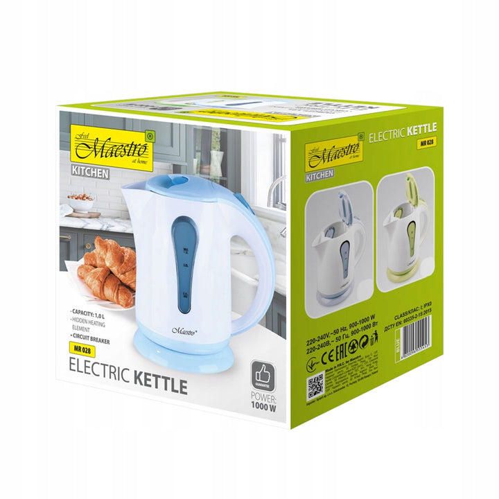 Maestro Hervidor eléctrico, 1000W, 1l, Color azul, MR028