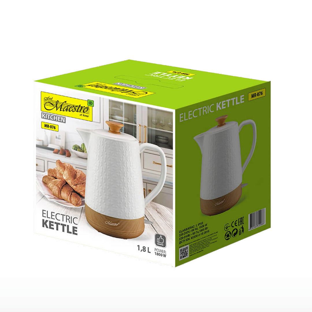 Chaleira elétrica sem fios Maestro, cerâmica, 1800 W, 1,8 L, MR076