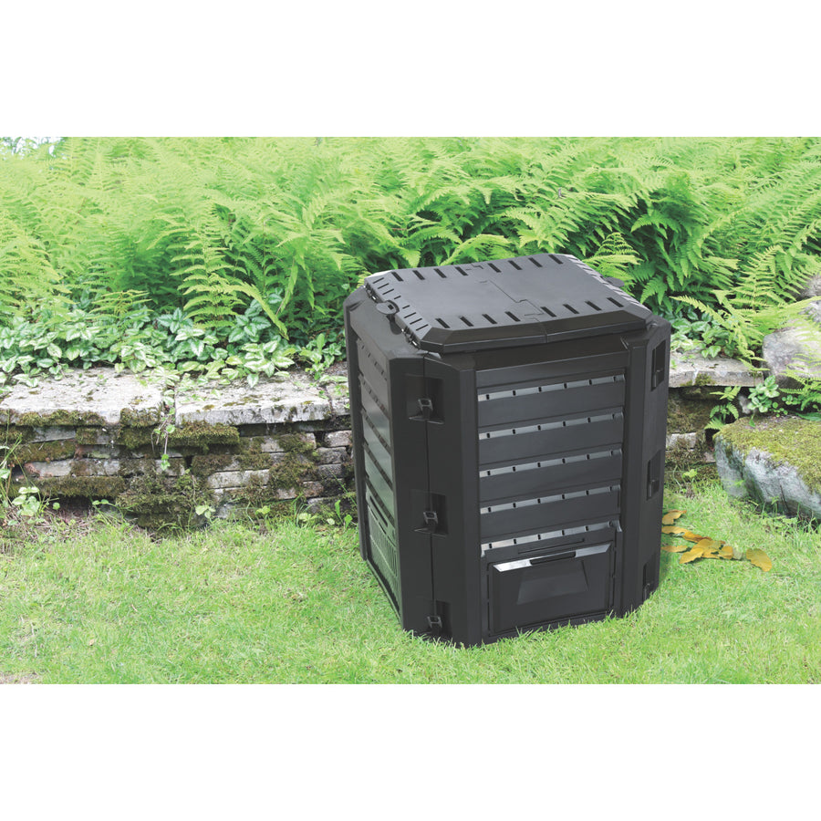 Prosperplast Compostador, resistente a las heladas, 380l, color negro, Compogreen