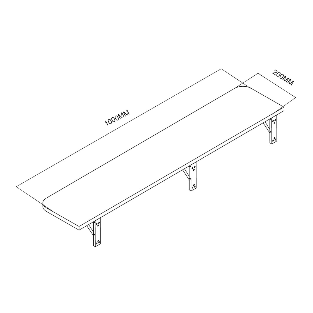 Estante/top plegable Maclean, color madera clara, 100x20 cm, máx.50 kg, MC-129 WD