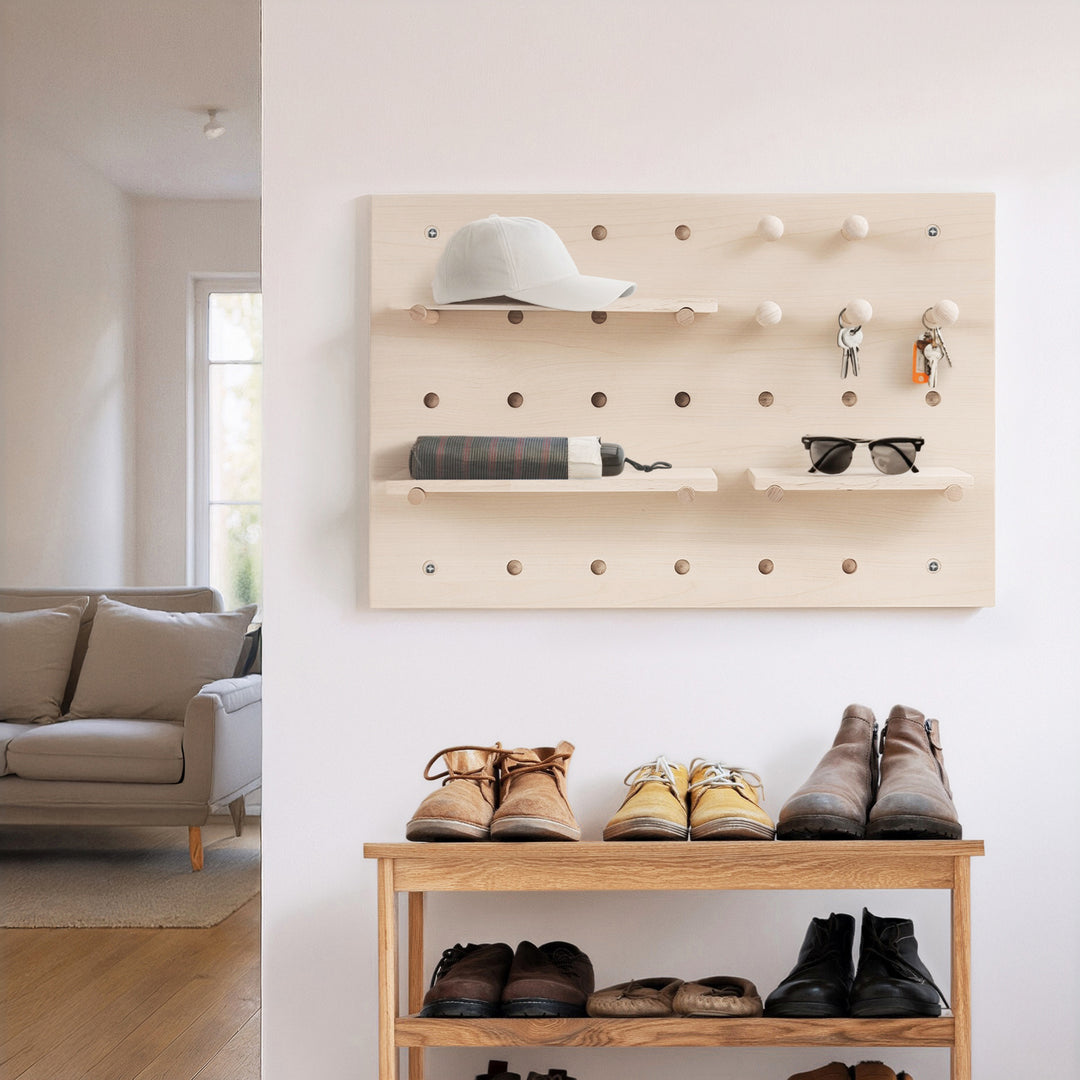 Organizador de madera para pizarra blanca Maclean, color madera clara, 40x60 cm, máx. 20 kg, MC-130 WD