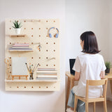 Tablero organizador de madera Maclean, color madera clara, 60 x 80 cm, máx. 20 kg, MC-131 WD
