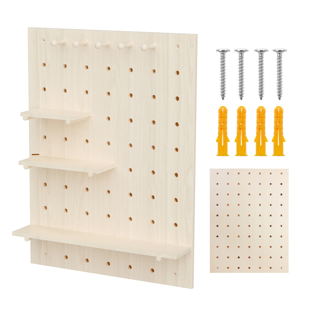 Tablero organizador de madera Maclean, color madera clara, 60 x 80 cm, máx. 20 kg, MC-131 WD