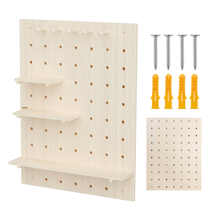 Tablero organizador de madera Maclean, color madera clara, 60 x 80 cm, máx. 20 kg, MC-131 WD