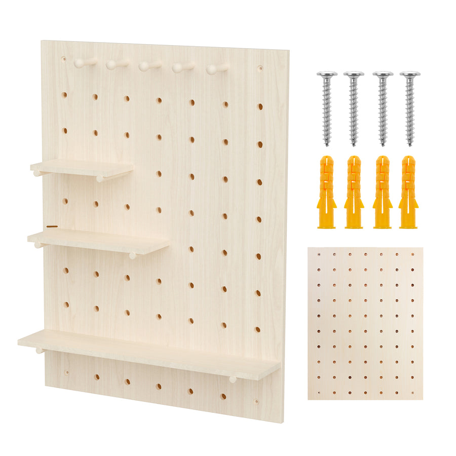 Tablero organizador de madera Maclean, color madera clara, 60 x 80 cm, máx. 20 kg, MC-131 WD