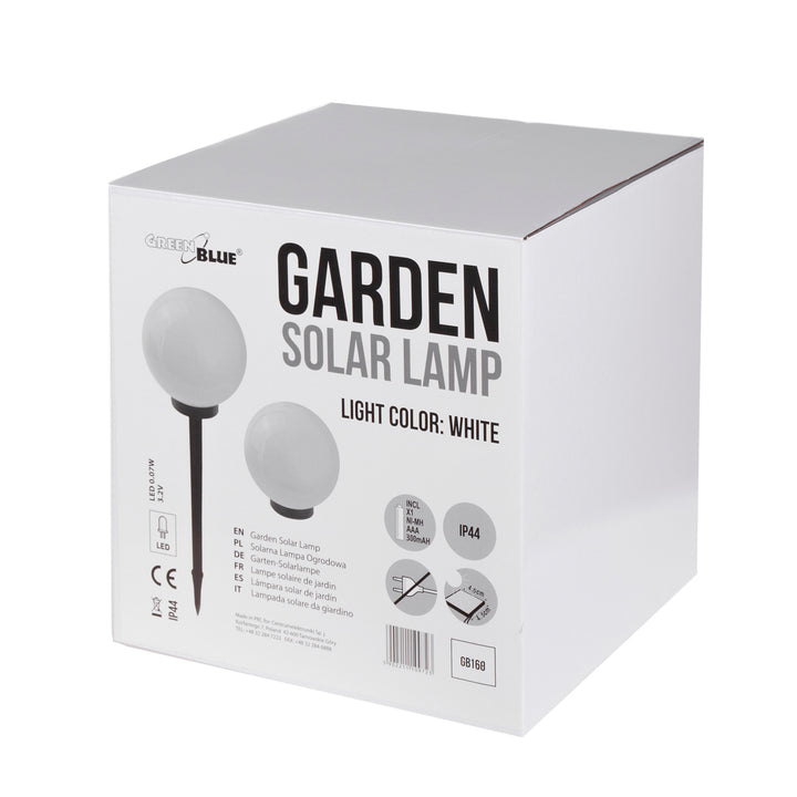 Candeeiro Solar GreenBlue, Independente, Jardim, Esfera 30x30x63 cm, GB168, 4 Tons