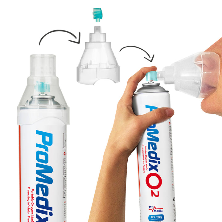 Inalador portátil de oxigénio Promedix 99,4% em lata, 12L, PR-994, 3 unidades