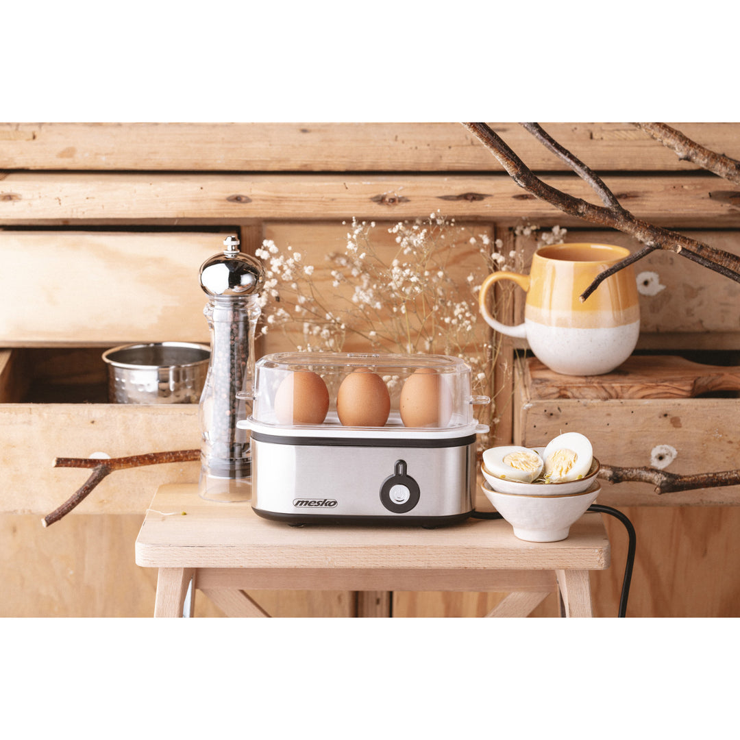 Mesko MS 4485 Cozedor de Ovos para 1 a 3 Ovos, 350 W, Pinças, Ficha Reino Unido