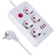 Regleta de enchufes Maclean, cable alargador de 4 tomas + 3xUSB, 110-240 V CA 50/60 Hz, 2,1 A máx. 2500 W, 3 m, blanco, MCE393 W