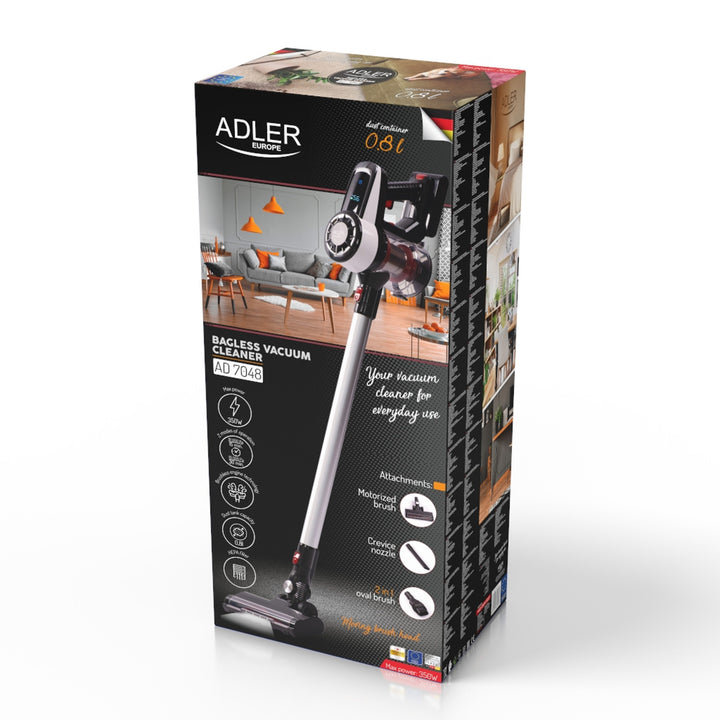 Adler AD 7048 Aspirador vertical inalámbrico de mano, color negro