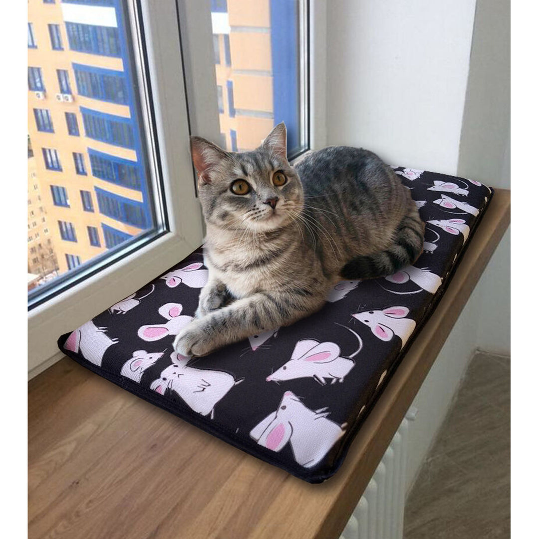 Almofada para cama de gato para peitoril de janela 25x55cm Bertoni Desenho de ratos