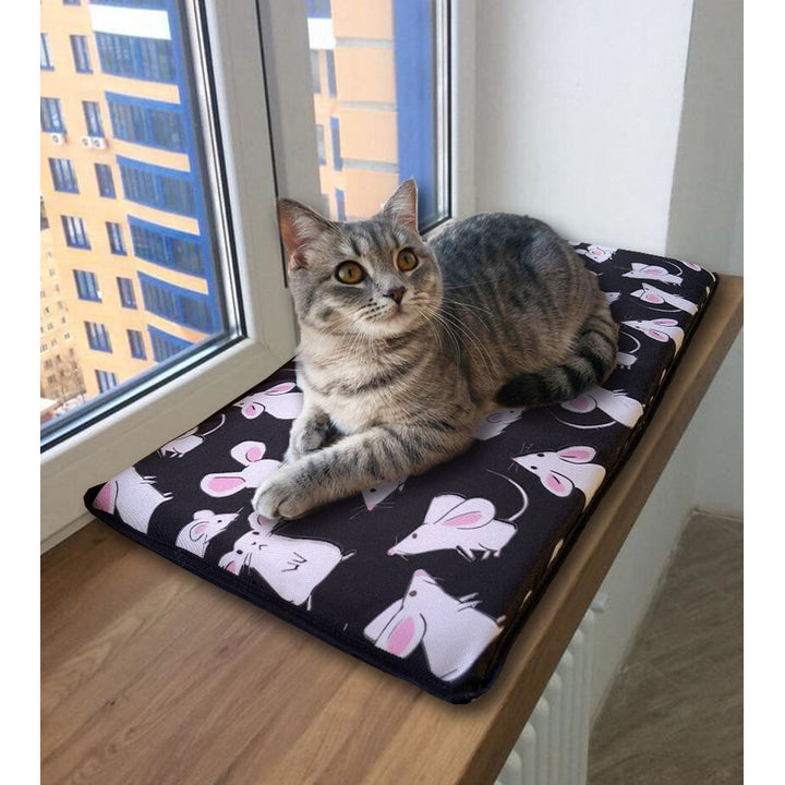 Almofada para cama de gato para peitoril de janela 25x55cm Bertoni Desenho de ratos