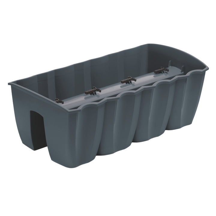 Maceta para balaustrada de balcón Prosperplast, 58 cm, antracita, DCRO600
