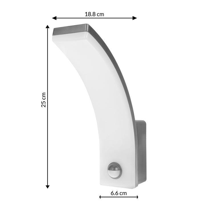 Maclean sensor de movimiento Lámpara LED, sensor de movimiento PIR, gris, 20W, IP65, 2000lm, blanco neutro (4000K) MCE512 GR, 4 piezas