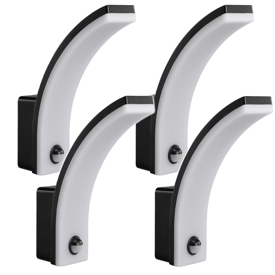 Luz LED com sensor de movimento Maclean, sensor de movimento PIR, preta, 20 W, IP65, 2000 lm, branco neutro (4000 K) MCE512 B, pacote de 4