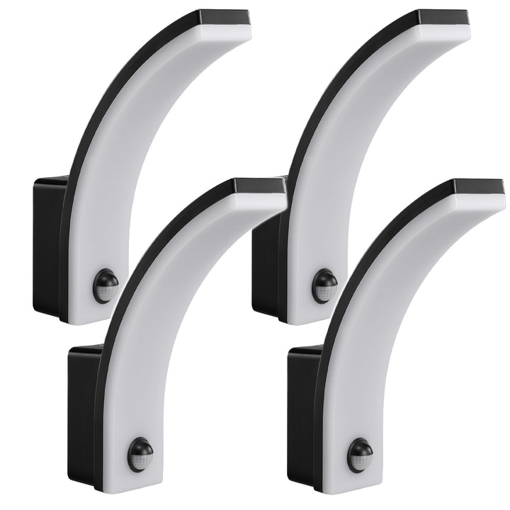 Luz LED com sensor de movimento Maclean, sensor de movimento PIR, preta, 20 W, IP65, 2000 lm, branco neutro (4000 K) MCE512 B, pacote de 4