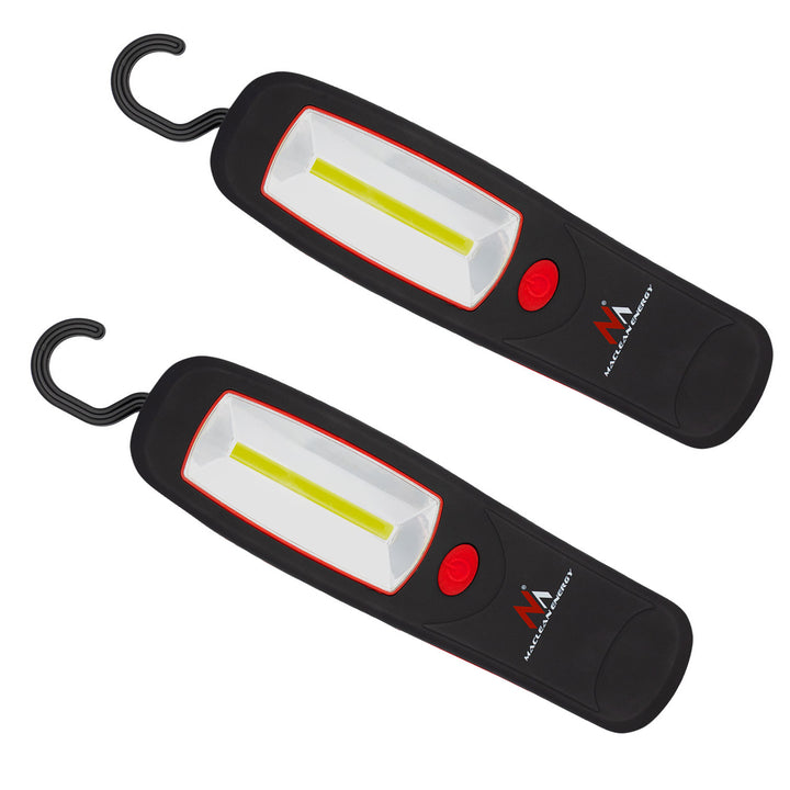 Maclean MCE03 Lámpara de taller 24 LED, imán, gancho, 2 piezas