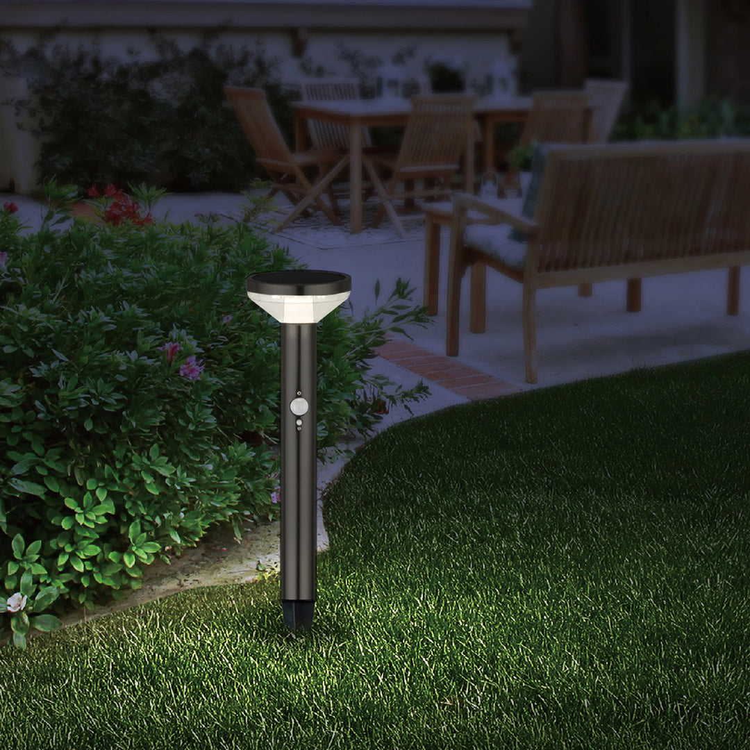 Luz LED Solar Maclean MCE465 B, com Sensor, 3 Modos, Plug-in, Ião de Lítio 18650, IP44, 3,7 V, 1200 mAh, Preta, 8 Peças