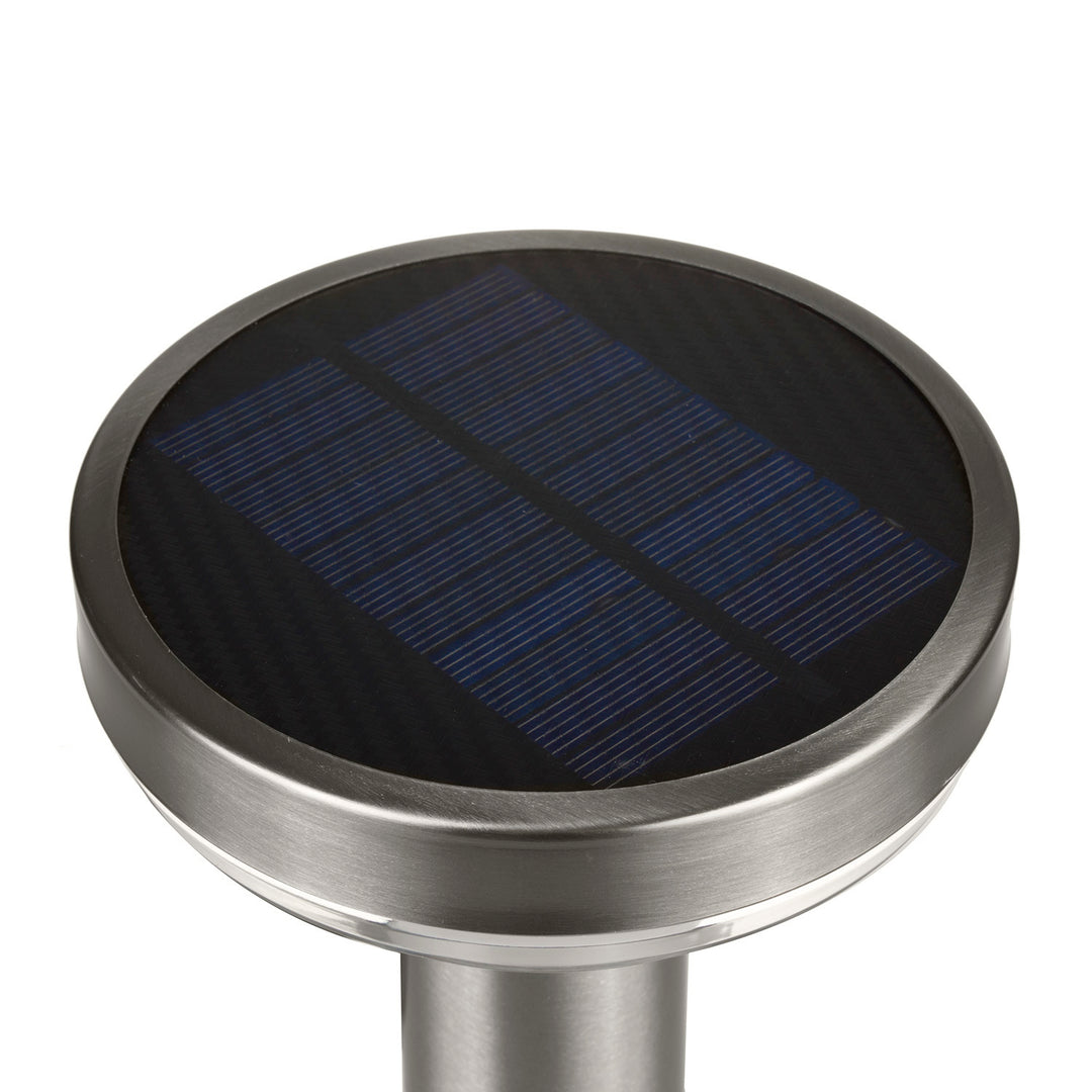 Luz LED Solar Maclean MCE465 C/M, com Sensor, 3 Modos, Plug-in, Ião de Lítio 18650, IP44, 3,7 V, 1200 mAh, Cromado Mate, Embalagem de 6
