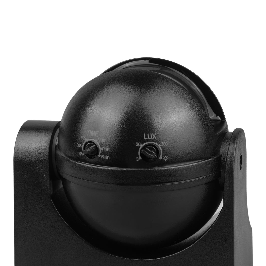 Sensor de movimiento PIR Maclean, infrarrojos, IP44, negro con cubierta negra, alcance 12 m, carga máxima 300/1200 W, MCE358 B/B